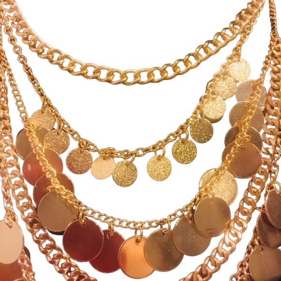 XOXO Jewelry - Multi Strand Coin Necklaces